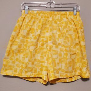 Nike Dri-Fit Women's Athletic Shorts Yellow Abstract Design Size Medium (8-10)